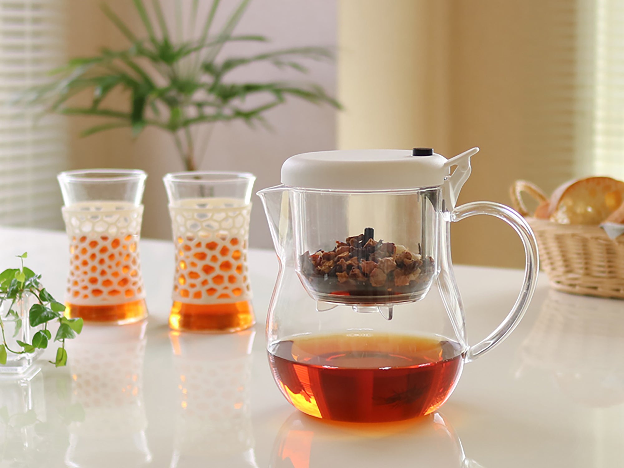 【野草十八茶宝寿茶200g付】ジェイプッシュ&ティーフリーグラス2個セット