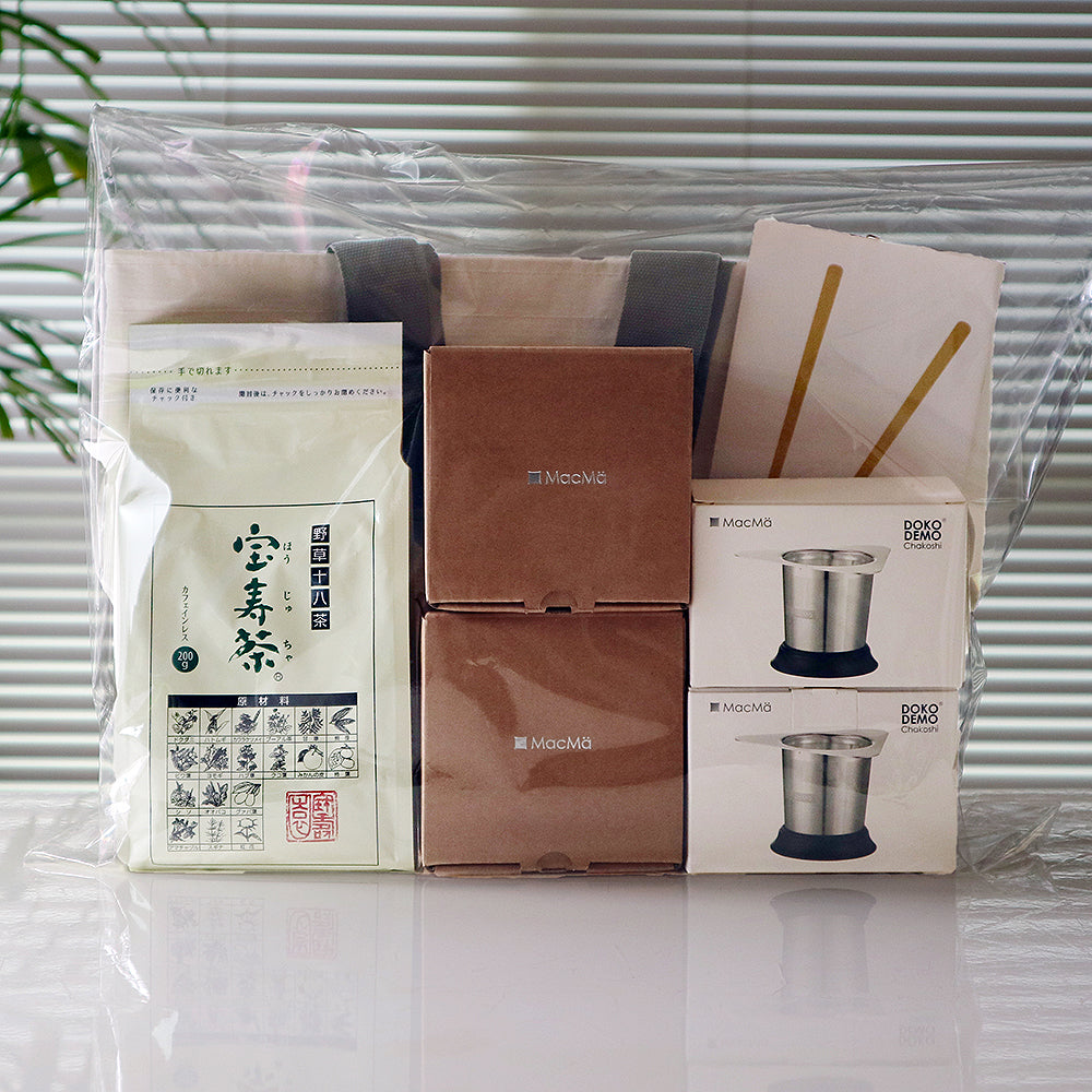 【野草十八茶宝寿茶200g付】ドコデモ茶こし&耐熱マグペアセット