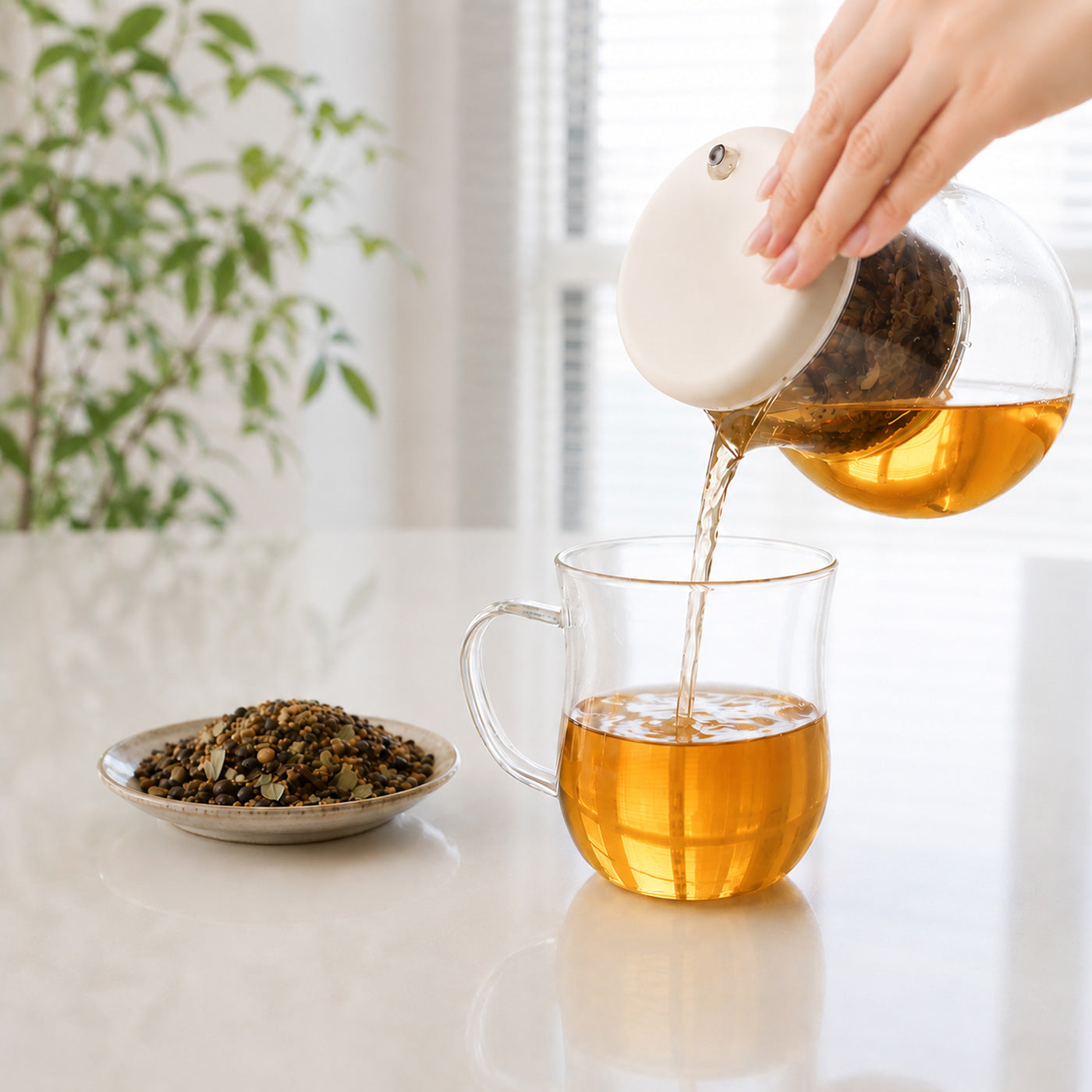 美品 ダービーちゃ馬 10個セット 野草十八茶宝寿茶200g付】ティープッシュ＆耐熱マグセット